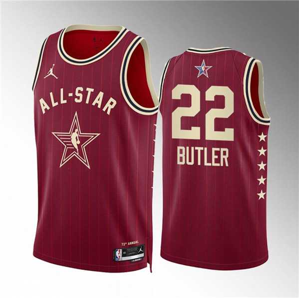 Mens 2024 All-Star #22 Jimmy Butler Crimson Stitched Basketball Jersey->2024 all star->NBA Jersey